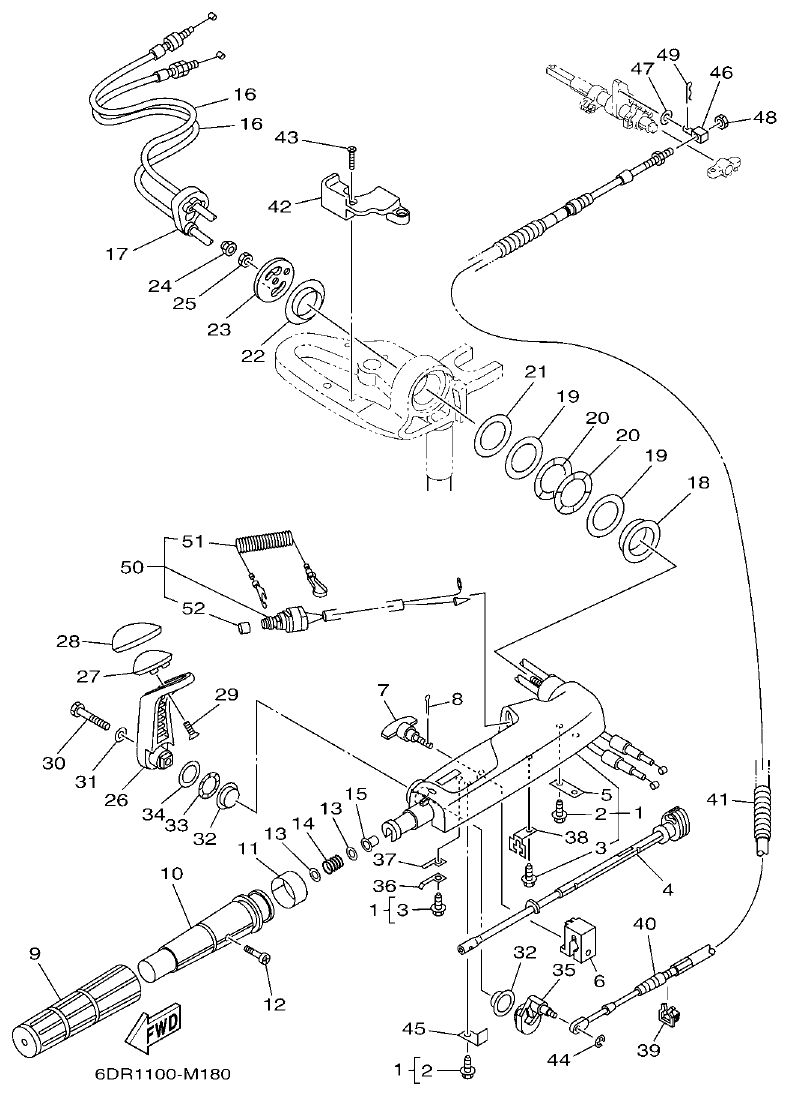 Yamaha 9JMH, 9JE STEERING parts diagram